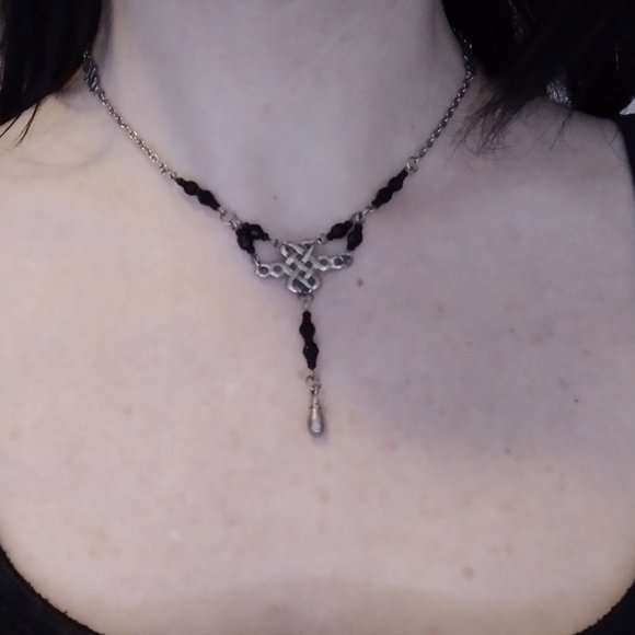 90s Vintage Handmade Goth Celtic Knot Necklace - Picture 1 of 3
